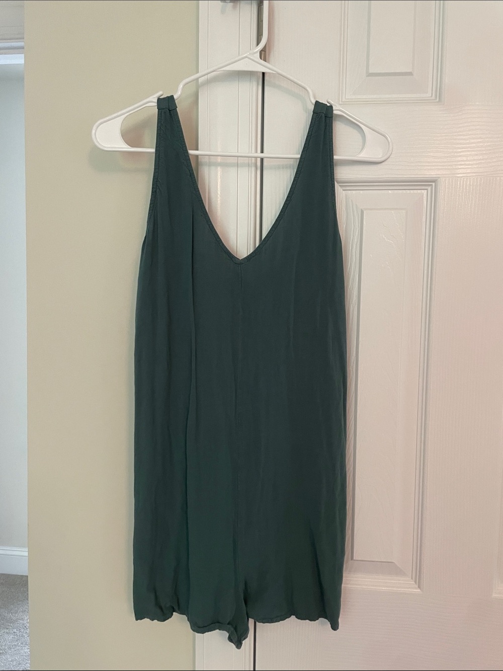 Shinestar Teal Green V-Neck Sleeveless Romper